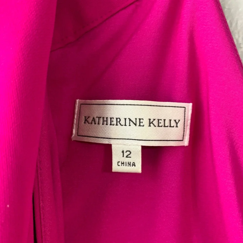 Katherine Kelly Pink Halter Dress Sleeveless Party Cocktail Size 12 - Picture 4 of 10